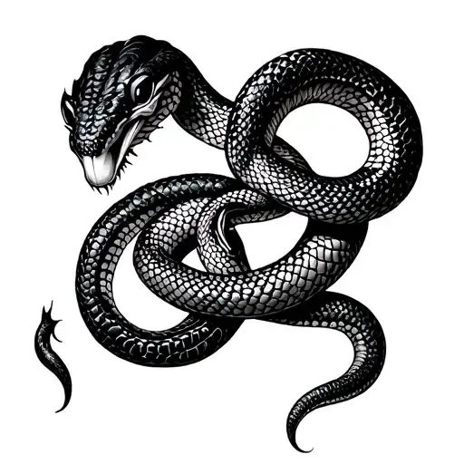 Snake Around Cross Intertwined