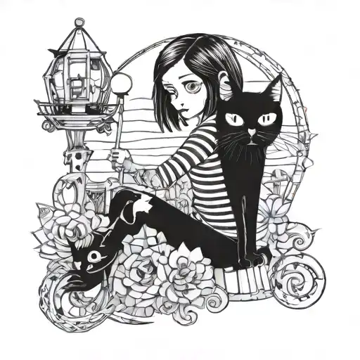 Coraline With The Black Cat