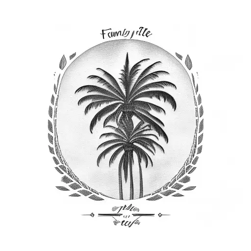 Family Tree With Palm Tree And Names