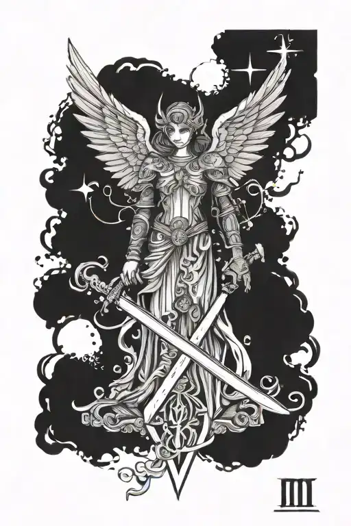 Angel Sword Death Tarot Card