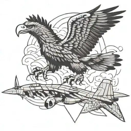 C-130 And Eagle Perched On Top