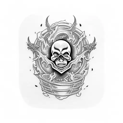 Skull Dragon Guns Trash Polka