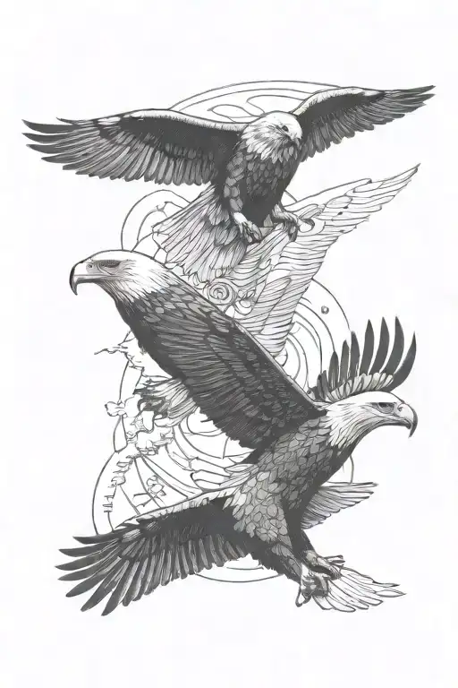 C-130 And Eagle Flying