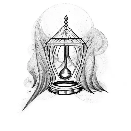 A Gothic Hourglass Surrounded By Smoke And Spider Webs