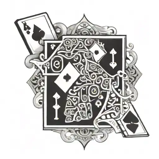 Name Ruben With Dice And Deck Of Cards Forming The Shape