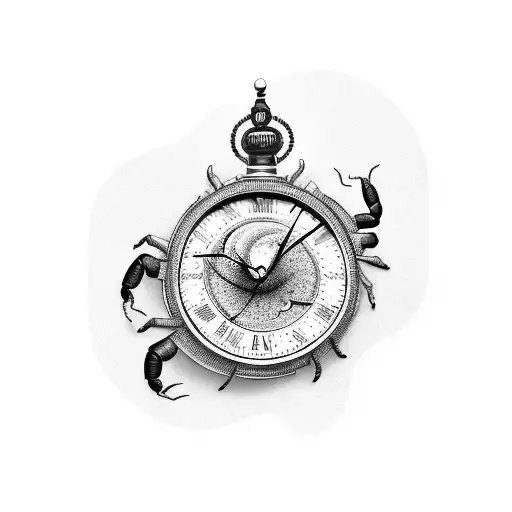 Scorpion And Clock Composition