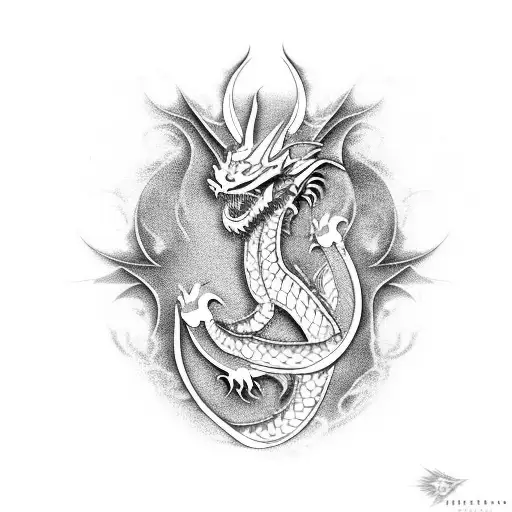 Combine Oriental And Dragao Elements In A Fierce Dragon Tattoo On The Back