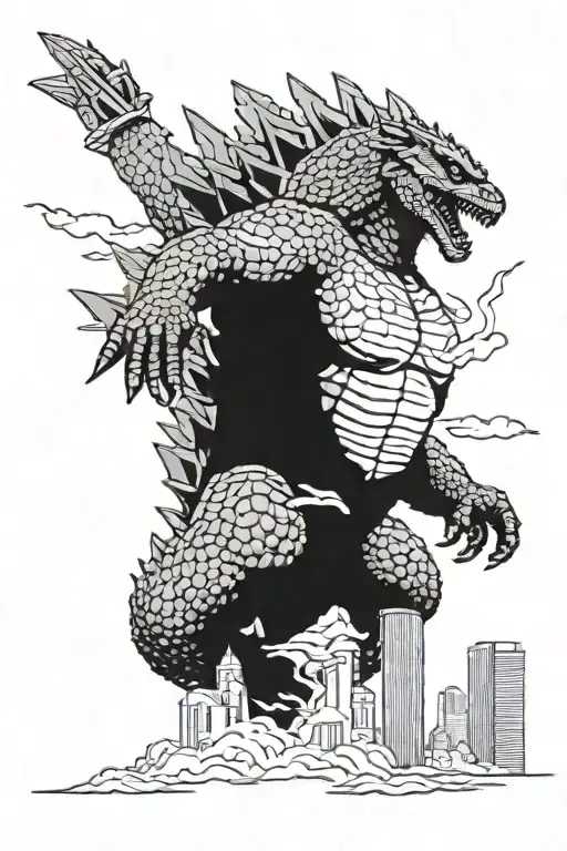 Godzilla Destroying Lego City