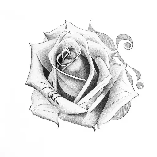 A Musical Note Entwined With A Delicate Rose