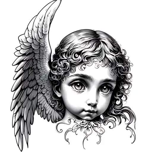 Cherub Angel Eyes And Wings