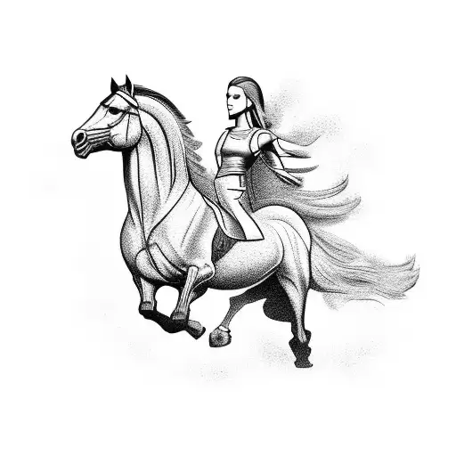 Galloping Horse In A Field