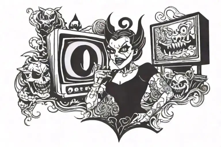 Tv Horror Villian As A Cartoon Version Inspired Feminine