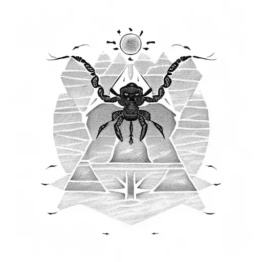Scorpion Ancient Egypt Cross Pyramids Sun