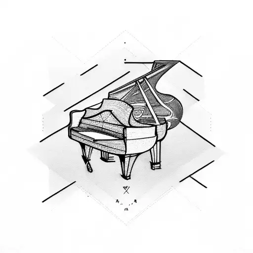 Piano With Abstract Lines