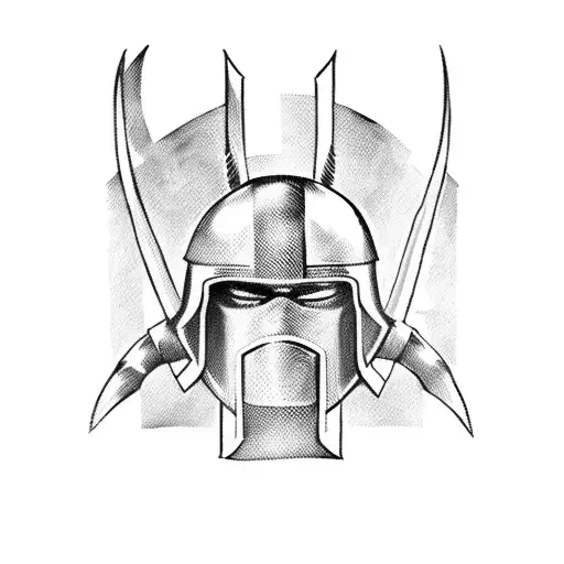 Spartan With Shield And Helmet