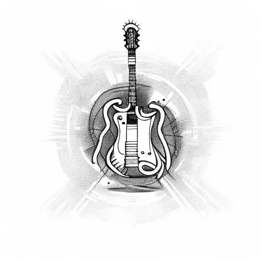 Film Reel Wrapped Around A Guitar