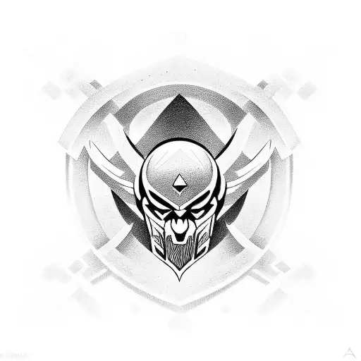 Warrior Symbol With Surround Designs That Compliment The Symbol