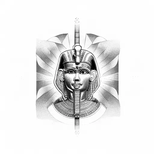 A Psychedelic Interpretation Of An Ancient Egyptian Deity Holding A Bitcoin Logo