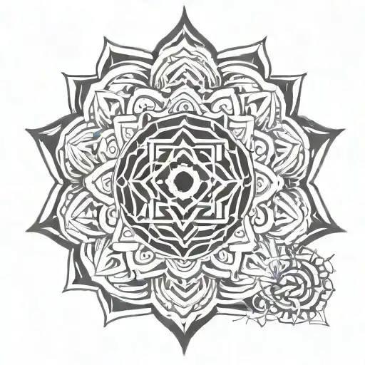 Durga Yantra Mandala Lotus Geometric