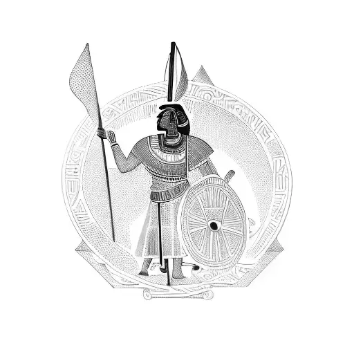 Ancient Egyptian Warrior Riding A Chariot