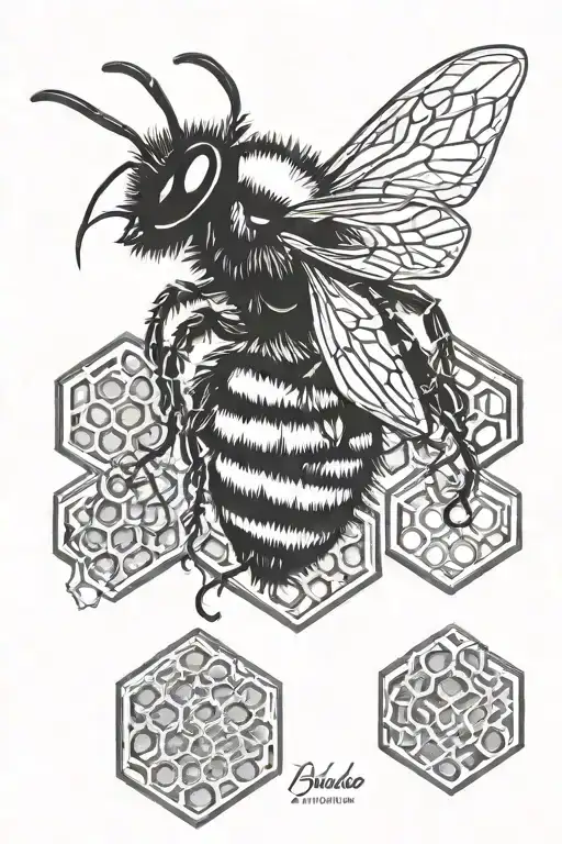 Bumble Bee With Honeycomb