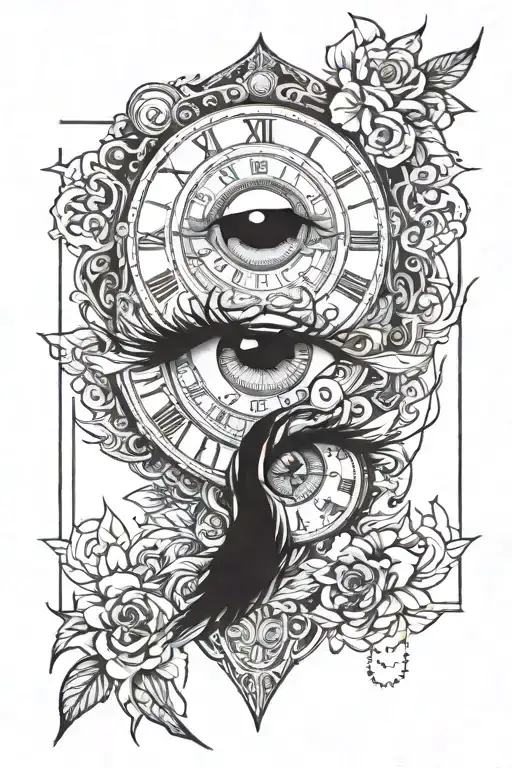 Eyes And Clock Of Time