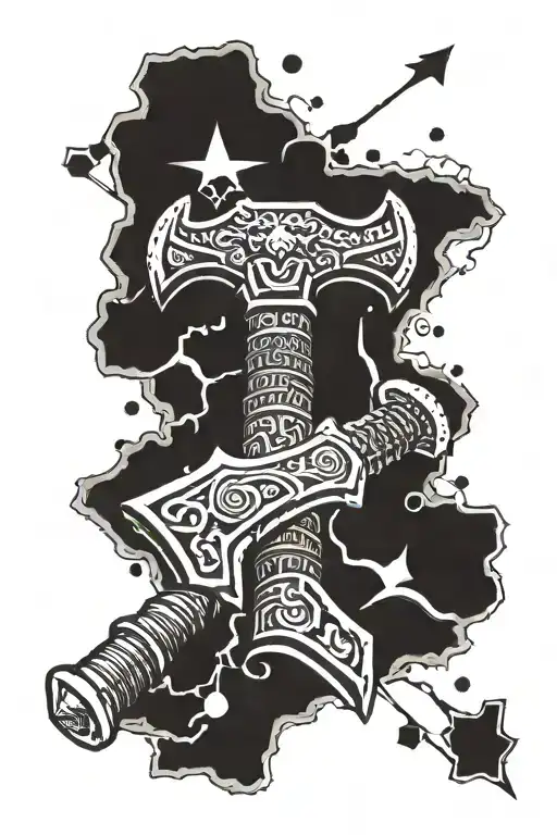 Mjolnir Hammer With Bear