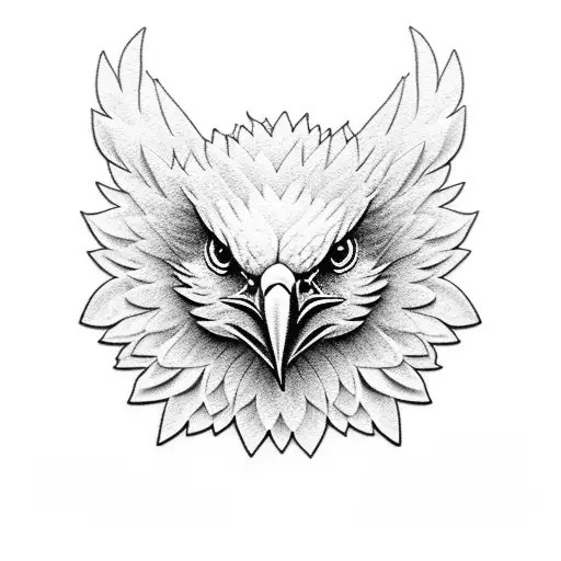 Realistic Eagle With Flowers