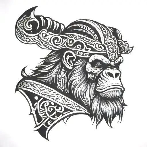 Viking Gorilla With A Prayer
