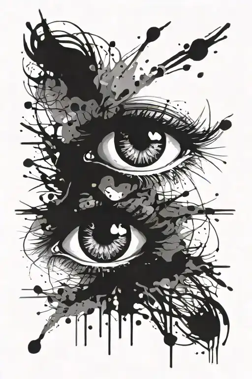 Eyes Abstract Wipshaiding Splashes Of Paint