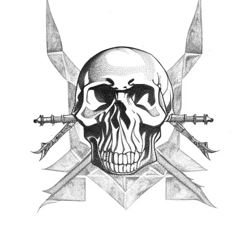 Blackout Forearm With Skulls