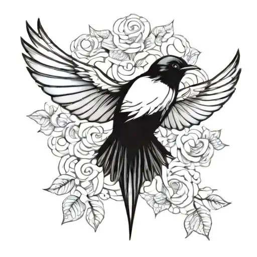 Black And White Swallow