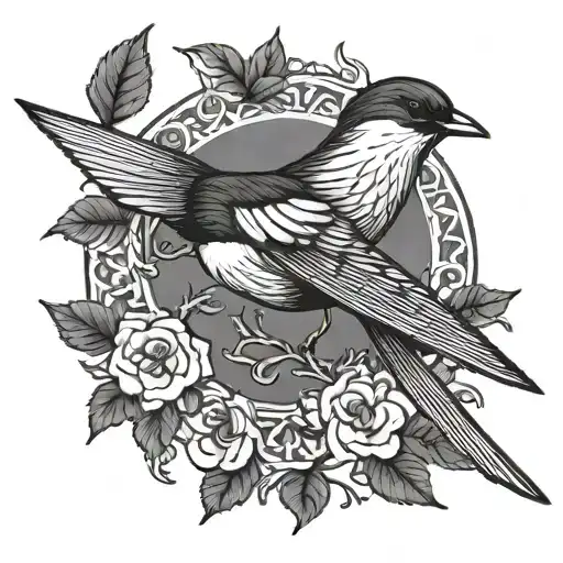 Black And White Swallow