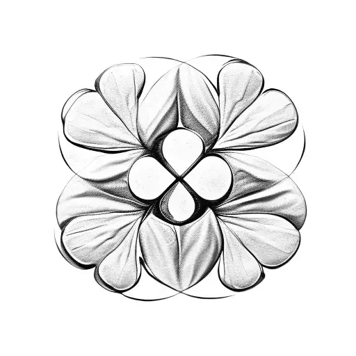 Four Leaf Clover With The Letters F B