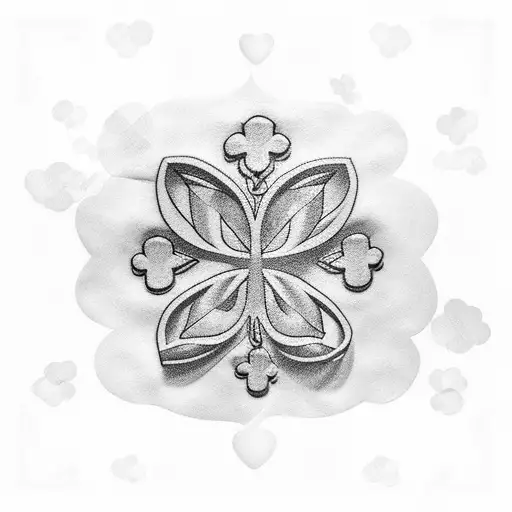 Fb Letters Embedded In Four Leaf Clover