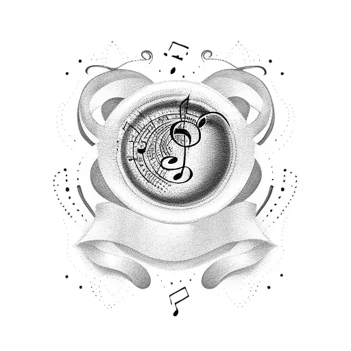 A Coffee Bean And A Music Note Intertwined Together