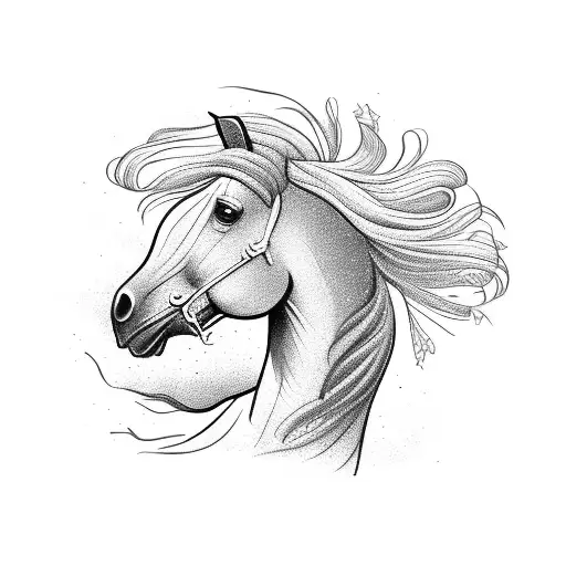 A Majestic Horse Galloping Through A Field Of Wildflowers