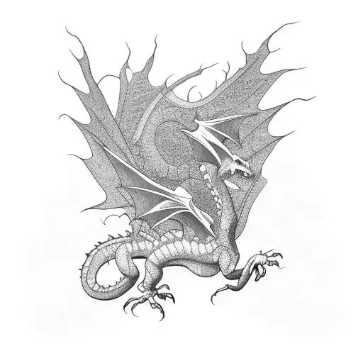 A Mystical Dragon Flying Over A Serene Landscape