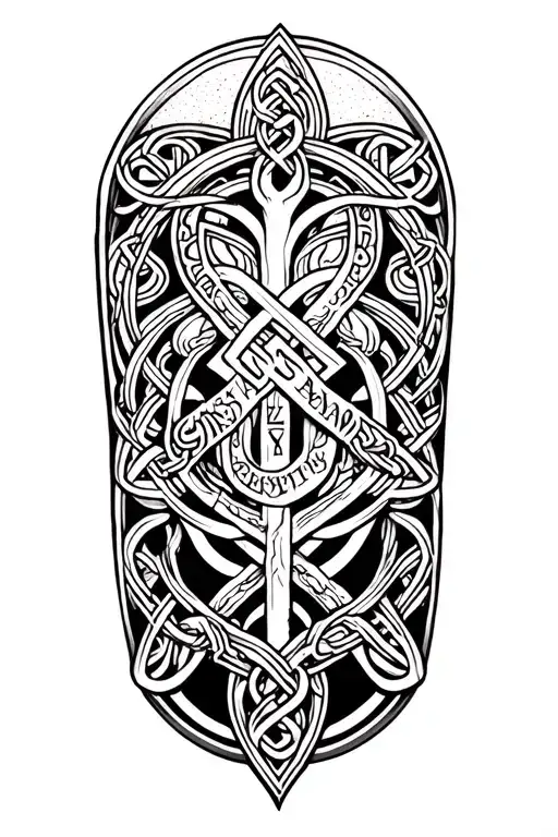 Sleeve Tattoo In A Celtic Style Celbrating My Irshness With A Place For My 3 Kids Names To Be Show