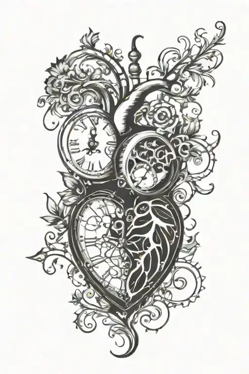 Clock In Shape Of Heart