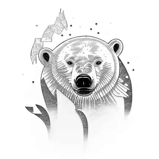 A Majestic Polar Bear Playing A Musical Instrument In A Snowstorm