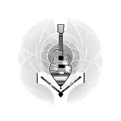 A Guitar Surrounded By Film Reels And A Passport