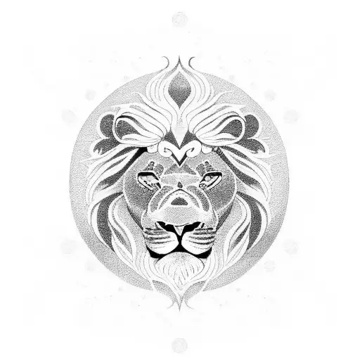 Yin And Yang And Lion