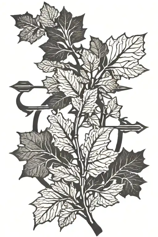 Oak Leafes And Arrow