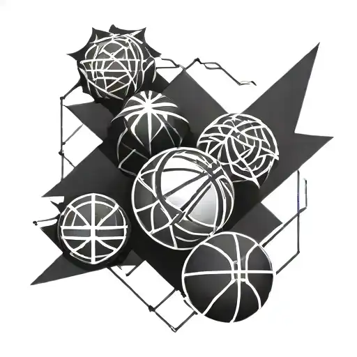 A Basketball With Intricate Geometric Patterns Representing Different Basketball Plays