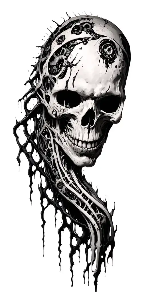 Bio Mechanical Sleeve With Skin Rips And Wounds