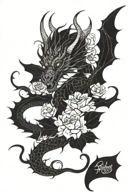 Dragon And Flowers