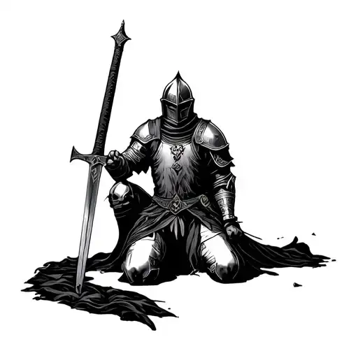 Knight Kneeling Holding Sword