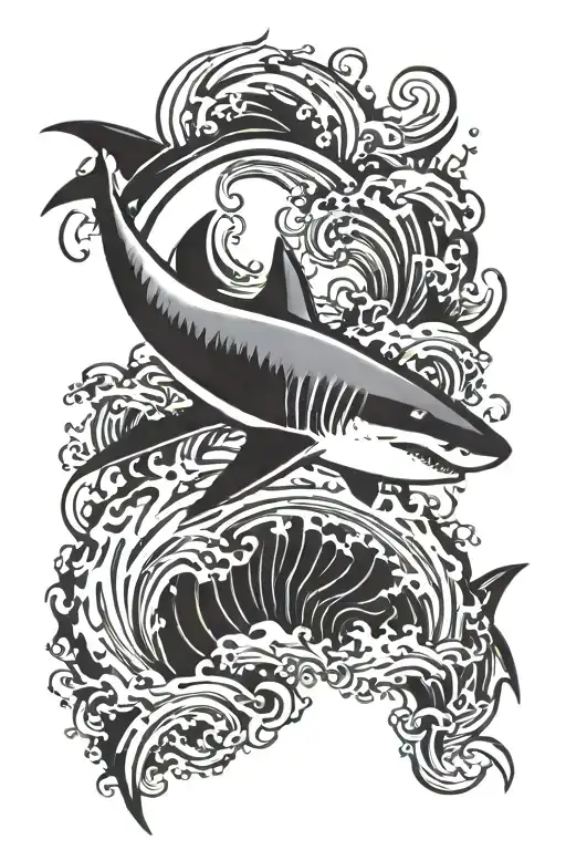 Shark And Waves