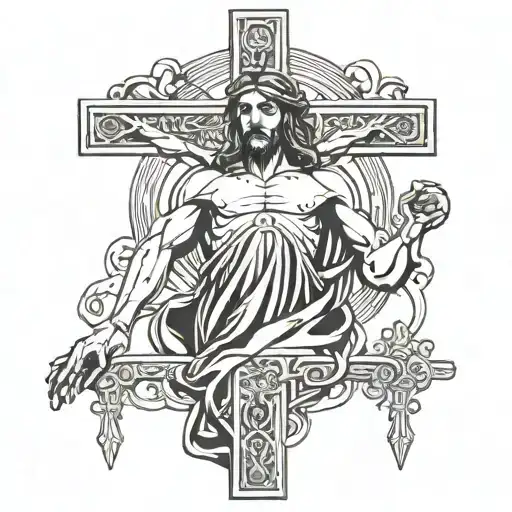 Jesus On The Crucifix Full Body